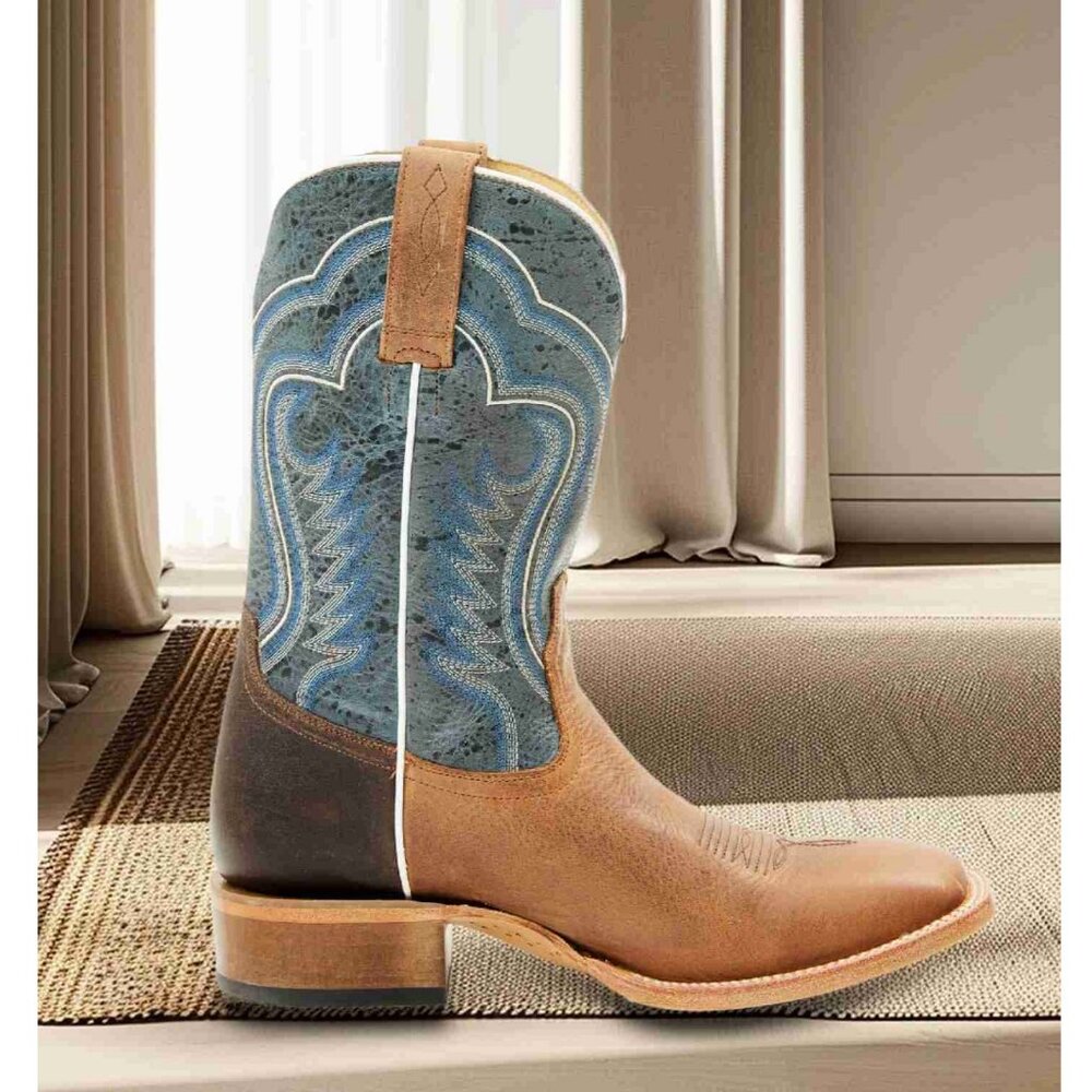 Cody James Mens Durability And Style Broad Square Toe Blue Western Boots
